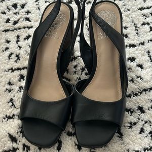 Black Vince Camuto sandal pumps